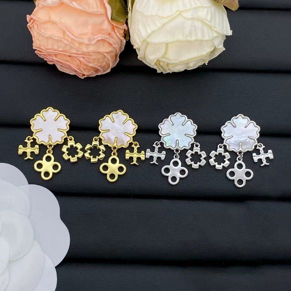 Tory Burch White Mother of Pearl Studs Silver Post